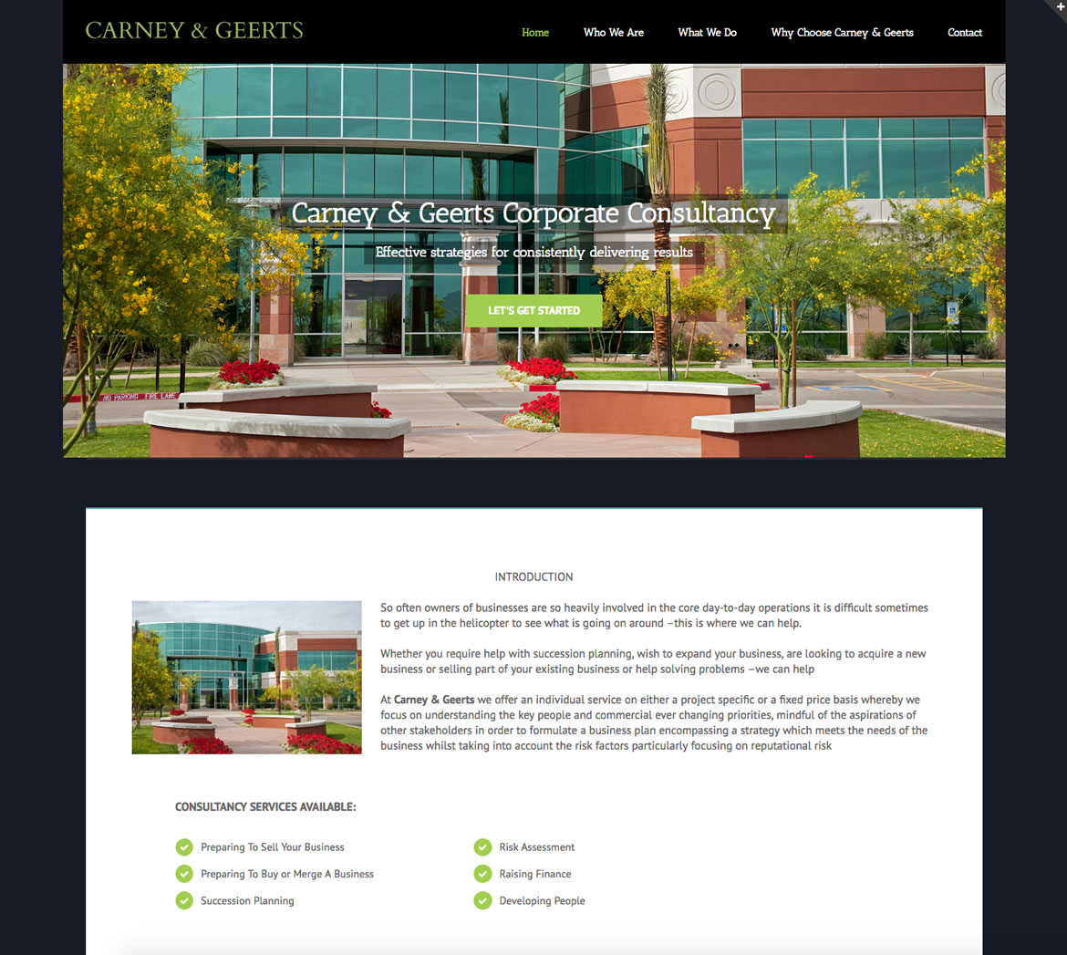 Carney & Geerts Corporate Consultancy Website Development Project
