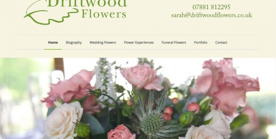 Driftwood Flowers Wordpress Website created by Red Leaf Chichester, West Sussex