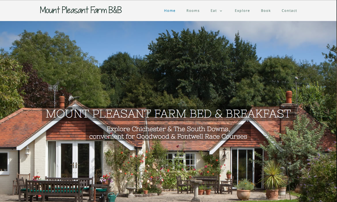 Bed & Breakfast website design by Red Leaf Chichester